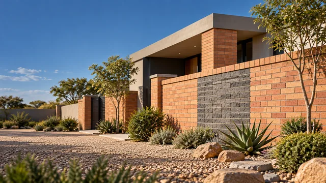 PANDA Conarch and Rockface concrete masonry in a residential wall